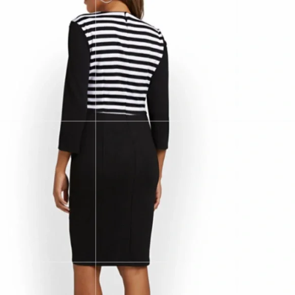 Authentic Two-Tone Sheath Dress  size 2X Black and white Brand New - Picture 2 of 3
